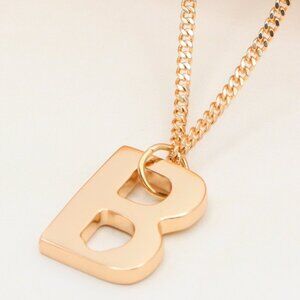 Rose Gold Plated Initial ""B"" Pendant Necklace, XPNL0310